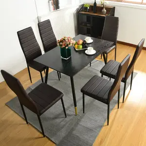 Herland Dining Chair (Set of 4) Dark Brown / Black