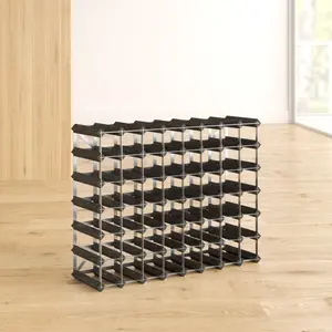 Liddle 56 Bottle Wine Rack Black Stained / Galvanised Steel