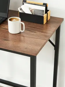 VASAGLE Computer Desk, Small Office Desk And Workstation, Work Desk For Home Office,Study,Metal Frame,Hazelnut Brown And Black