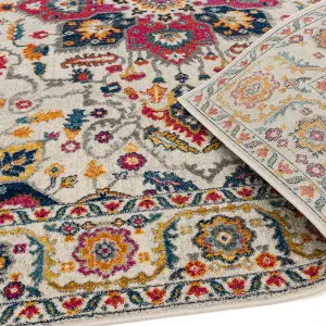 Nova Persian Rugs NV24 in White Multi - 200x290cm