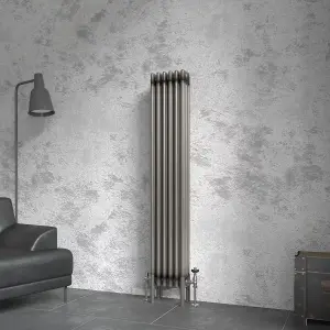 Right Radiators 1500x290 mm Vertical Traditional 4 Column Cast Iron Style Radiator Raw Metal