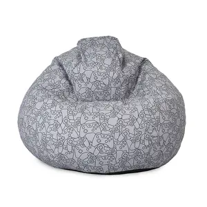 rucomfy Printed Indoor Gaming Slouchbag Beanbag - Grey