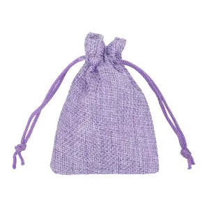 Neel Blue Set of 10pcs Burlap Gift Bag with Drawstring Small Candy Bags, Purple - 7x9cm