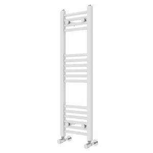 Wiest Straight Heated Towel Rail Radiator Bathroom Ladder Warmer White / 100cm H x 30cm W x 3cm D