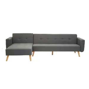 Interiors by Premier Hagen Grey Large Corner Sofa Bed