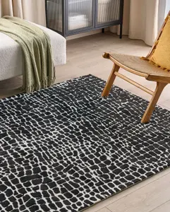 Area Rug 300 x 400 cm Black and White PUNGE