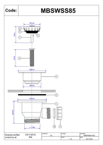 McAlpine MBSWSS85 1.5" Mini Basket Strainer Waste