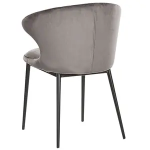 Set of 2 Dining Chairs AUGUSTA Velvet Grey