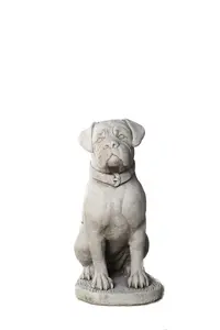 Stone Cast Large Boxer Dog Garden Ornament