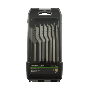 Universal 7 piece Flat wood drill bit