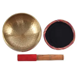 15cm Beaten Brass Singing Bowl for Sound Therapy