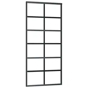 Berkfield Sliding Door ESG Glass and Aluminium 90x205 cm Black