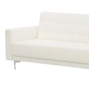 Corner Sofa ABERDEEN White Faux Leather Left Hand