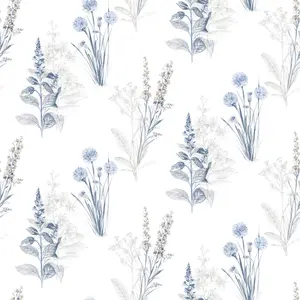 Galerie Abby Rose 4 Blue Navy Flora Smooth Wallpaper