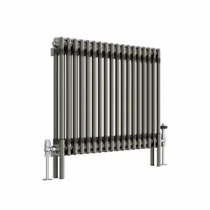 Right Radiators 600x830 mm Horizontal Traditional 2 Column Cast Iron Style Radiator Raw Metal