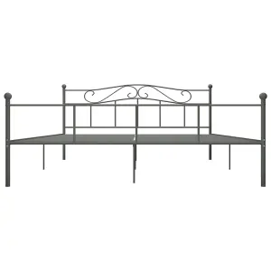 Berkfield Bed Frame Grey Metal 180x200 cm 6FT Super King