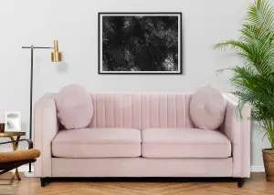 Interiors by Premier Farah 3 Seat Pink Velvet Sofa