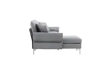 L Shape Toulouse Sofa Set , Grey Fabric