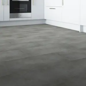 GoodHome Baila Grey Stone effect Textured Click vinyl Tile Sample