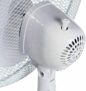 16inch Lightweight Pedestal Fan Portable 3 Speed Low Noise Oscillation Powerful Airflow Adjustable Tilt 3 Years Guarantee White