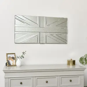 Melody Maison Union Flag Glass Wall Mirror - 90cm x 45cm