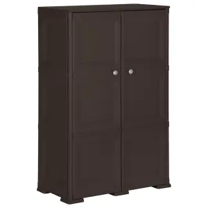 Berkfield Plastic Cabinet 79x43x125 cm Wood Design Brown