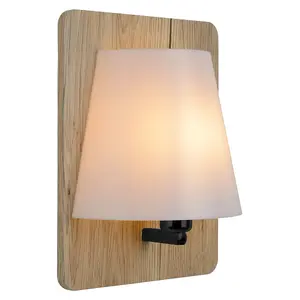 Lucide Idaho Modern Wall Light - 1xE14 - Light Wood