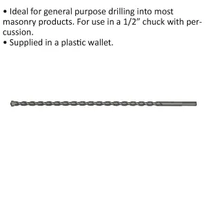 High-Performance 13 x 400mm Rotary Impact Drill Bit for Masonry