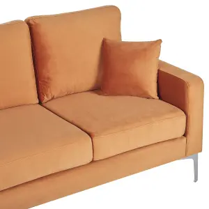 3 Seater Velvet Sofa Orange GAVLE