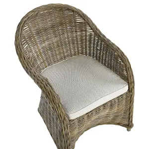 Set of 2 Garden Chairs with Cushions SUSUA Rattan Natural