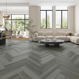 Dark Grey Wood Effect Herringbone Vinyl Tile, 2.5mm Matte Luxury Vinyl Tile For Commercial & Residential Use,3.764m² Pack of 60