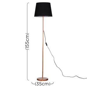 ValueLights Modern Standard Floor Lamp Base In Copper Metal Finish