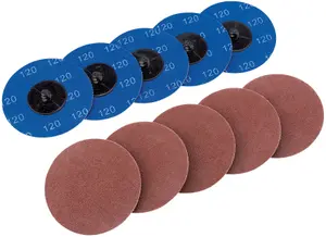 Draper  Aluminium Oxide Sanding Discs, 75mm, 120 Grit (Pack of 10) 75617