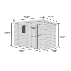 DIY Sheds 9x6 Pent Shed - Single Door Without Windows