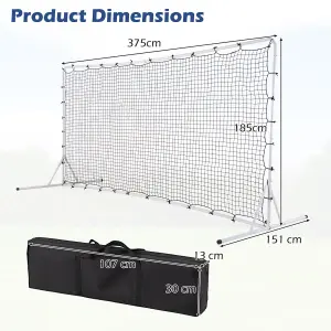 Costway Portable Football Rebounder Net Open Football Goal Net w/ Carry Bag