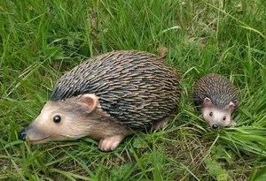 2pc Hedgehog Garden Ornaments Set