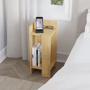 Lochlan Modern Compact Nightstand Bedside Table 25 x 27 x 60cm  Bedroom Furniture Oak / Left Orientation