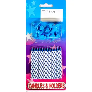 Stripe Candle (Pack of 12) White/Blue (One Size)