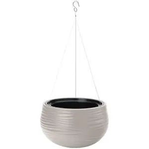 Hanging Planter Basket Pot Plaited Flower Planter Chain Home Garden Decorative Light Grey Sahara