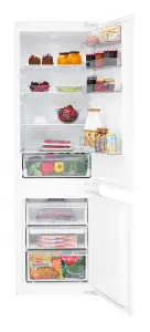 Beko ICQFD373 70:30 Integrated Frost free Fridge freezer - White