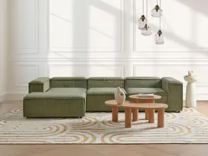 Right-Hand Corner Sofa ARDAL Green Corduroy Right Hand