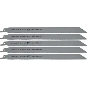 Reciprocating Saw Blade Wood & Plastics 230mm Length 10tpi Bi Metal Pack of 5 by Ufixt