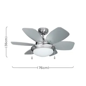 Paschke 76cm Ceiling Fan with Light Kit No