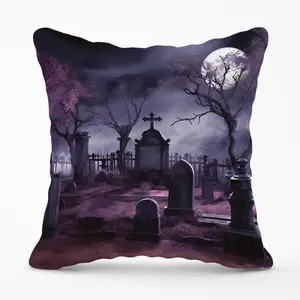 Witchs Moonlit Cemetery Design Cushions 45cm x 45cm