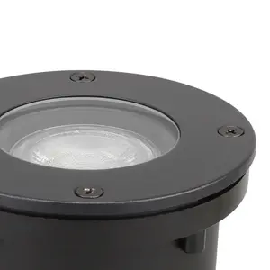 GoodHome Wonsey Black Outdoor Ground light (D)114mm