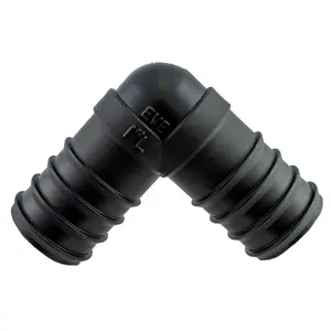 25mm (1") elbow connector for use with corrugated flexible garden pond/fishpond hose,complete with2 x  double wire hose clips