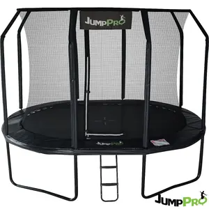 10ft x 7ft JumpPRO™ Xcel Black Oval Trampoline with Enclosure