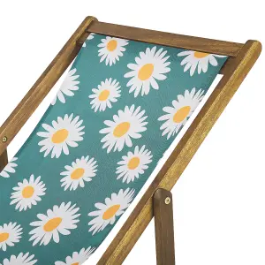 Sun Lounger Wood Light Brown ANZIO