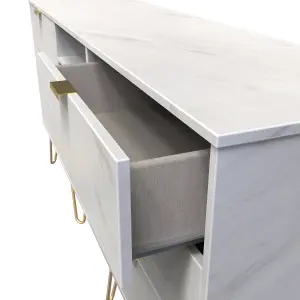 Fuji 6 Drawer Sideboard in Marble (Ready Assembled)