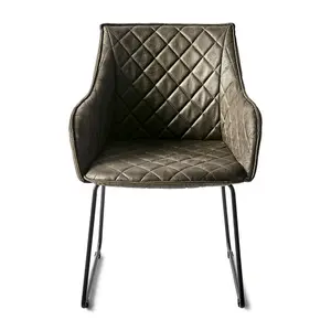 Brown FRISCO DRIVE VELVET DINING ARMCHAIR